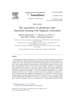 The acquisition of allophonic rules: Statistical learning with
