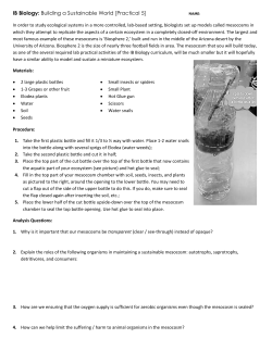 IB Biology: Building a Sustainable World [Practical 5] NAME: In order