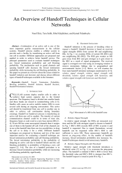 An Overview of Handoff Techniques in Cellular Networks