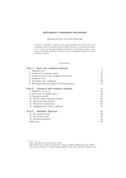 MITCHELL`S THEOREM REVISITED Contents Part 1. Basic side