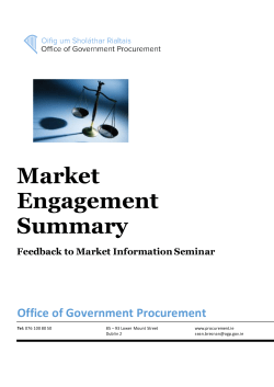 Market Engagement Summary - Office of Government Procurement