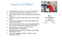 Coach Carl Khor - Arch Badminton Center