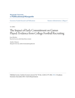 The Impact of Early Commitment on Games Played: Evidence from