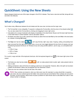 Adaptive Insights reference guide for new sheets