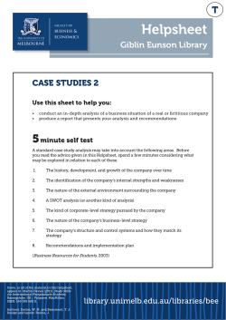 Case Studies 2 - University of Melbourne Library