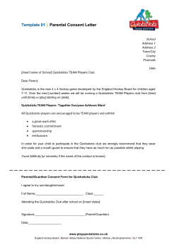 TEAM Parental Consent Letter