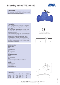 Balancing valve STVE 200-300