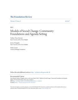 Models of Social Change: Community Foundations and Agenda