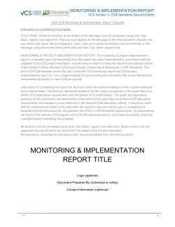 5 Monitoring Data and Parameters