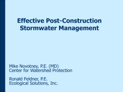 Effective Post-Construction Stormwater