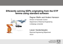 Efficiently solving SDPs originating from the KYP lemma using