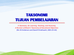Taxonomy Educational Objective