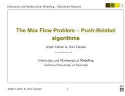 The Max Flow Problem &ndash; Push