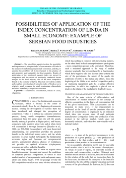 possibilities of application of the index concentration of linda in small