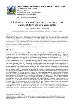 Pollution reduction investigation of soil and nutritional plants