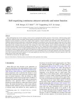 Self-organizing continuous attractor networks and motor function