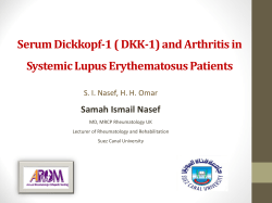 ( dkk1) and arthritis in systemic lupus erythematosus patients.