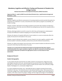 Mandatory Cognitive and Affective Testing and Placement of