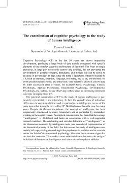The contribution of cognitive psychology to the study of human