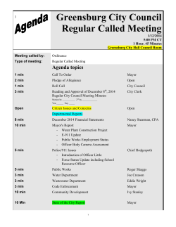 Greensburg City Council Regular Called Meeting