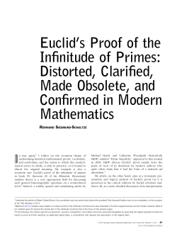 Euclid`s Proof of the Infinitude of Primes