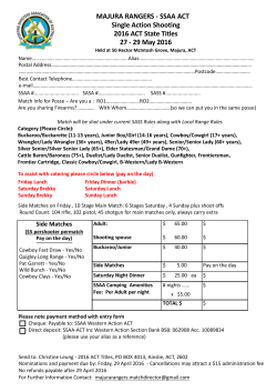 MAJURA RANGERS - SSAA ACT Single Action Shooting 2016 ACT