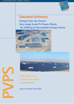 Executive Summary - Energy from the desert - IEA-PVPS