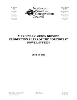 marginal carbon dioxide production rates of the northwest power