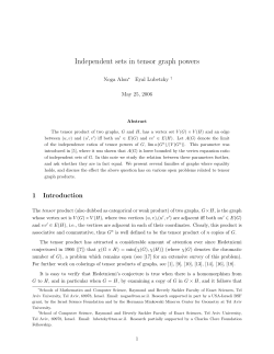 Independent sets in tensor graph powers, J. Graph Theory 54