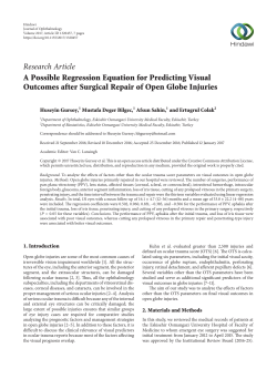 A Possible Regression Equation for Predicting Visual Outcomes