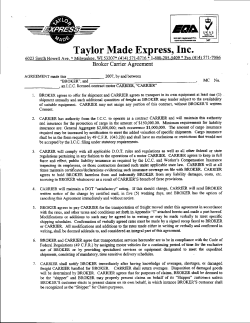 Broker Carrier Agreement