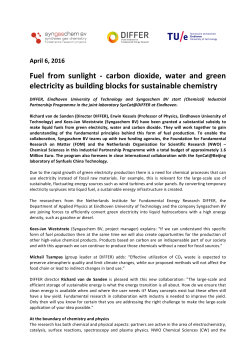 Fuel from sunlight - carbon dioxide, water and green electricity as