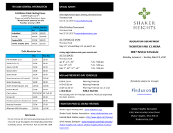 2017 Winter Schedule - City of Shaker Heights