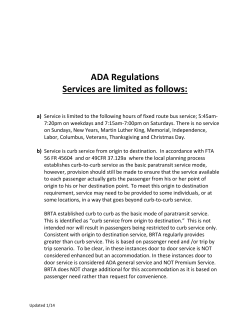 ADA Regulations Services are limited as follows: