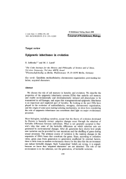 Epigenetic inheritance in evolution