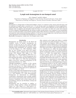 Lymph node hemangioma in one-humped camel