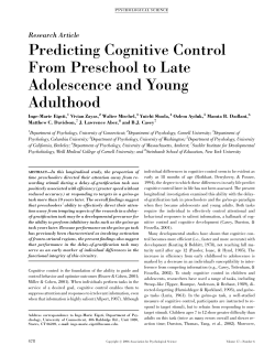 Predicting Cognitive Control From Preschool to Late Adolescence