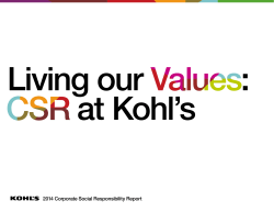 Sustainability - Kohl`s Corporation