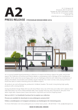 press release stockholm design week 2016