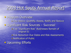 2003 Hot Spots Annual Report