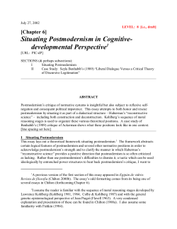 Situating Postmodernism in Cognitive