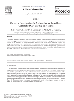 Combustion CO2 Capture Pilot Plants