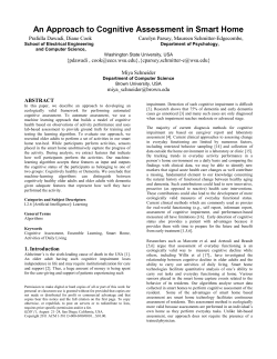 An Approach to Cognitive Assessment in Smart Home