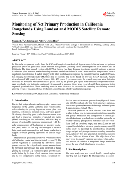 Monitoring of Net Primary Production in California Rangelands