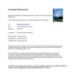 Beer-brewing powered by controlled hydrodynamic cavitation