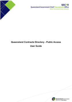 QCD Internet User Guide - Queensland Contracts Directory