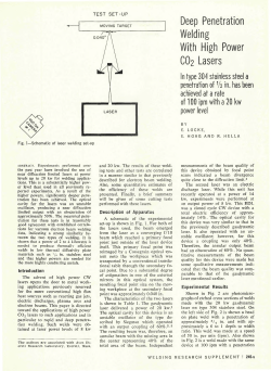 Deep Penetration Welding With High Power CO2 Lasers