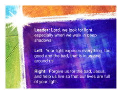 Shaped and Called to Light