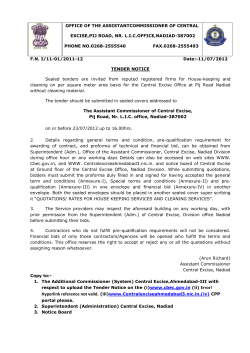 tender notice for house keeping services