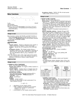 Beta Carotene - US Pharmacopeial Convention